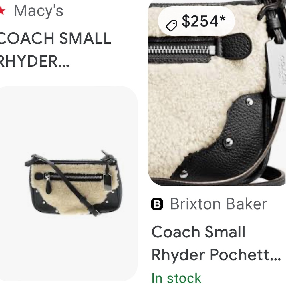 Coach~
SMALL RHYDER POCHETTE IN SHEARLING - Picture 11 of 15